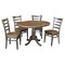 International Concepts Round 36 in Rd Extension Dining table, 4 RTA chairs, Hickory/Washed Coal, 36 W, 48 L, 29.3 in H, Wood K45-36RXT-C617-4 - alternate 1